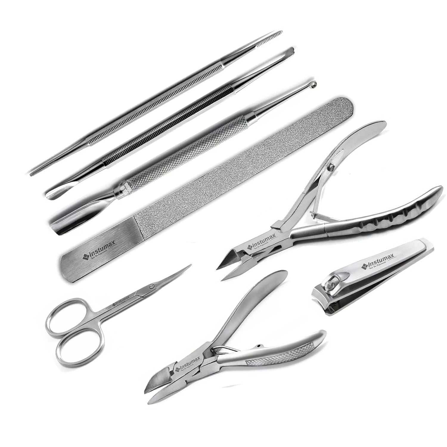 Premium Ingrown Toenail Removal Tool Kit: Surgical Thick Nail Cutter Scissors Clipper Nipper Stainless Steel File, Lifters, and Manicure Care Tools for Nail Correction and Sidewall Cleaning