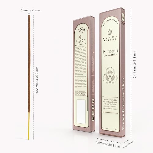Miniatura 2 de Palitos de incienso de pachulí de sándalo, incienso orgánico sumergido a mano, hierbas naturales e ingredientes aromáticos, contienen 40 varillas en