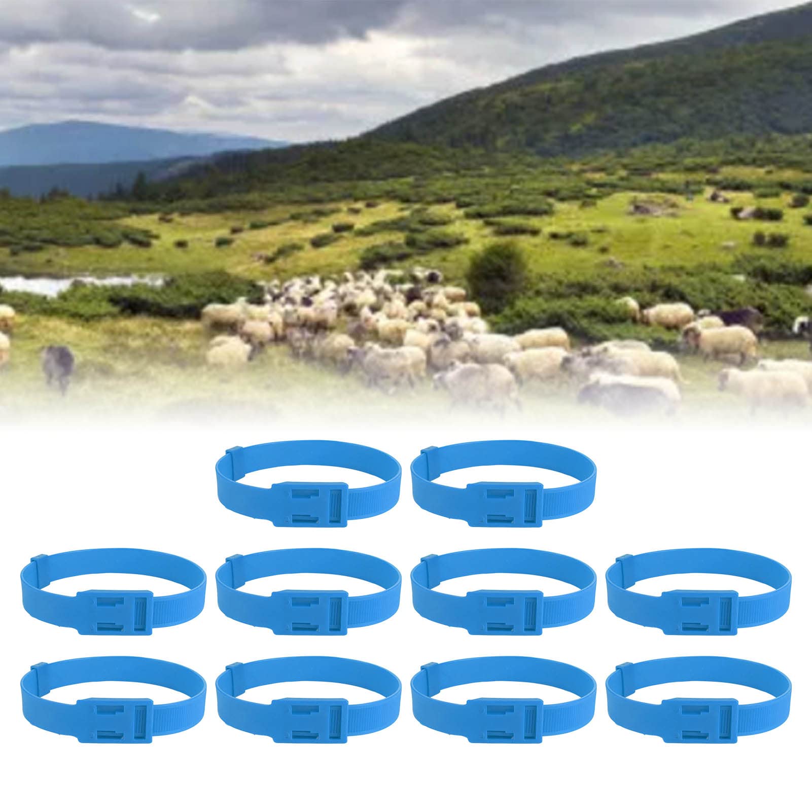 Collier Identification Couleur 23 Pouces en PU Réglable pour Vache Cheval Mouton Chèvre Bétail Ferme Élevage Surveillance Santé Suitable for Adulte et Jeune Animal