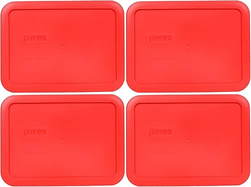 Miniatura 1 de Pyrex 7210-PC Tapas rectangulares para platos de vidrio, color azul, 3 tazas, Rojo