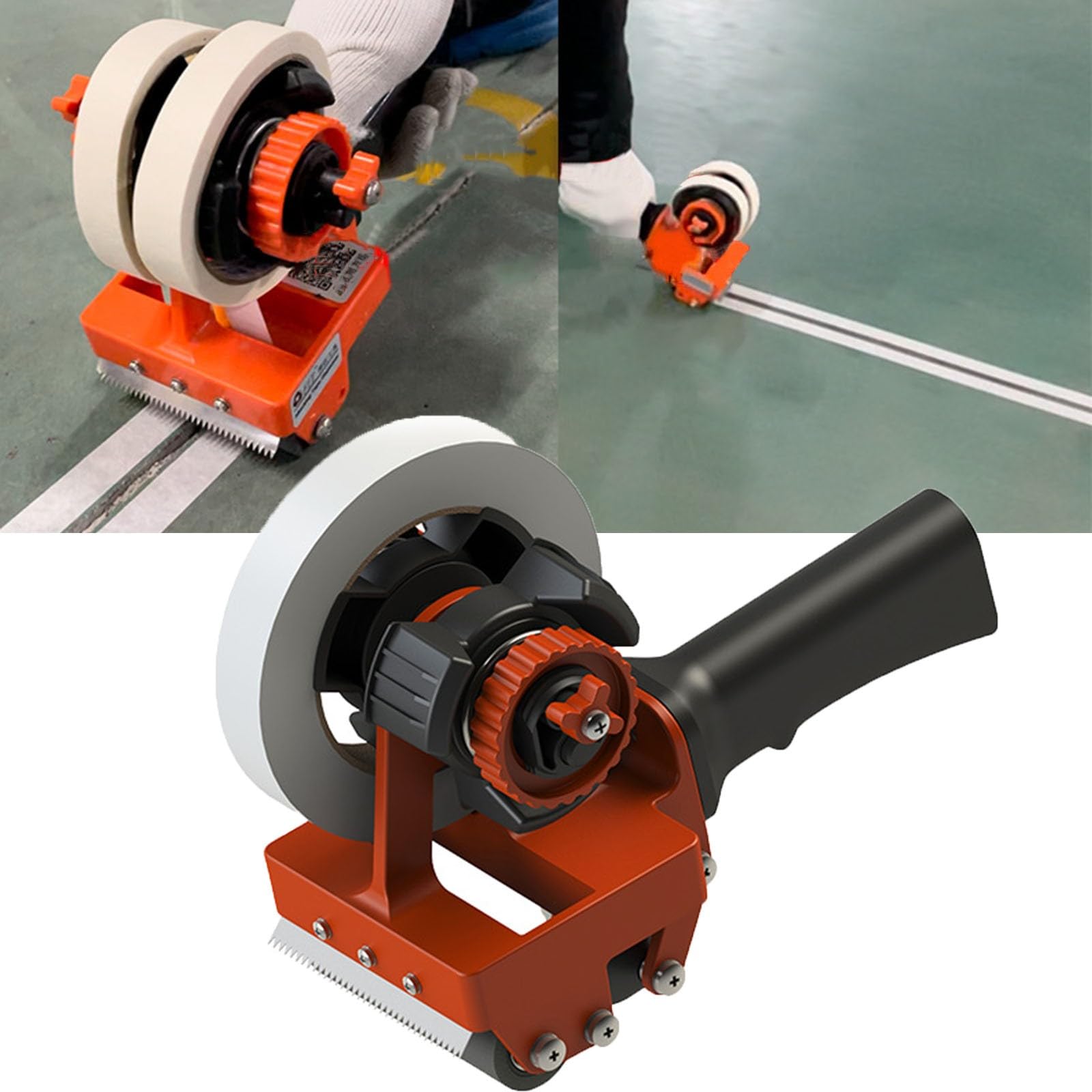 Dispenser per Nastro Adesivo a Doppio Anello, Macchina per marcare Il Nastro Spinta Manuale Macchina per calafataggio Piastrelle Adesivo per verniciatura abbellimento del Pavimento