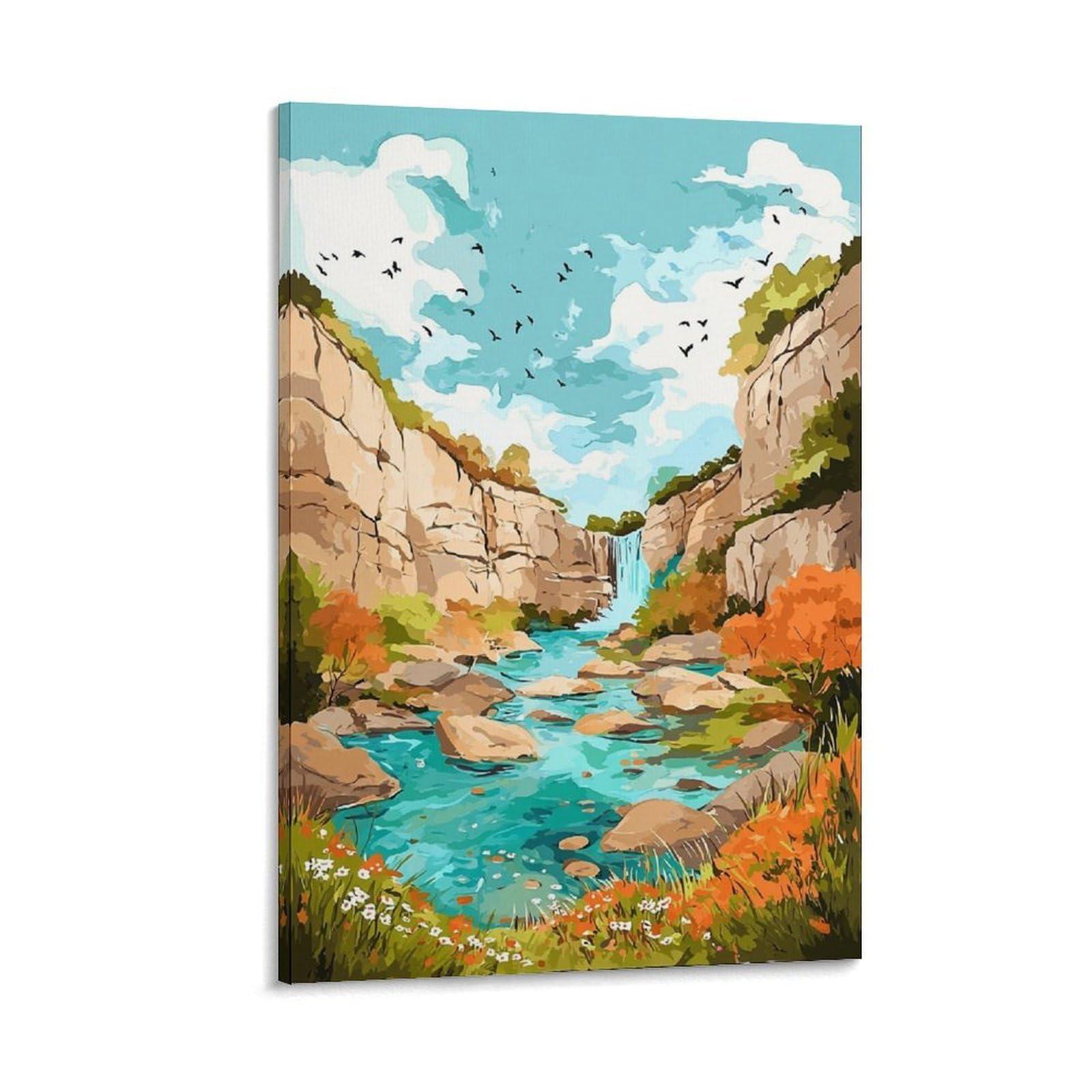 ZBBGGOZ Guadalupe River State Park Poster 24x36inch(60x90cm) Vintage Watercolor Canvas Art