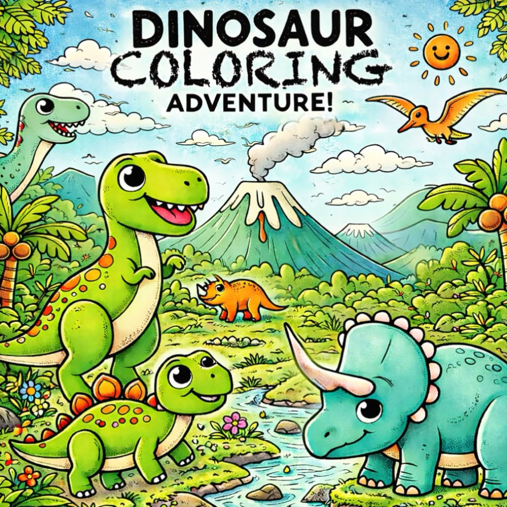 Dinosaur Coloring Adventure: A Fun and Creative Coloring Book for Kids