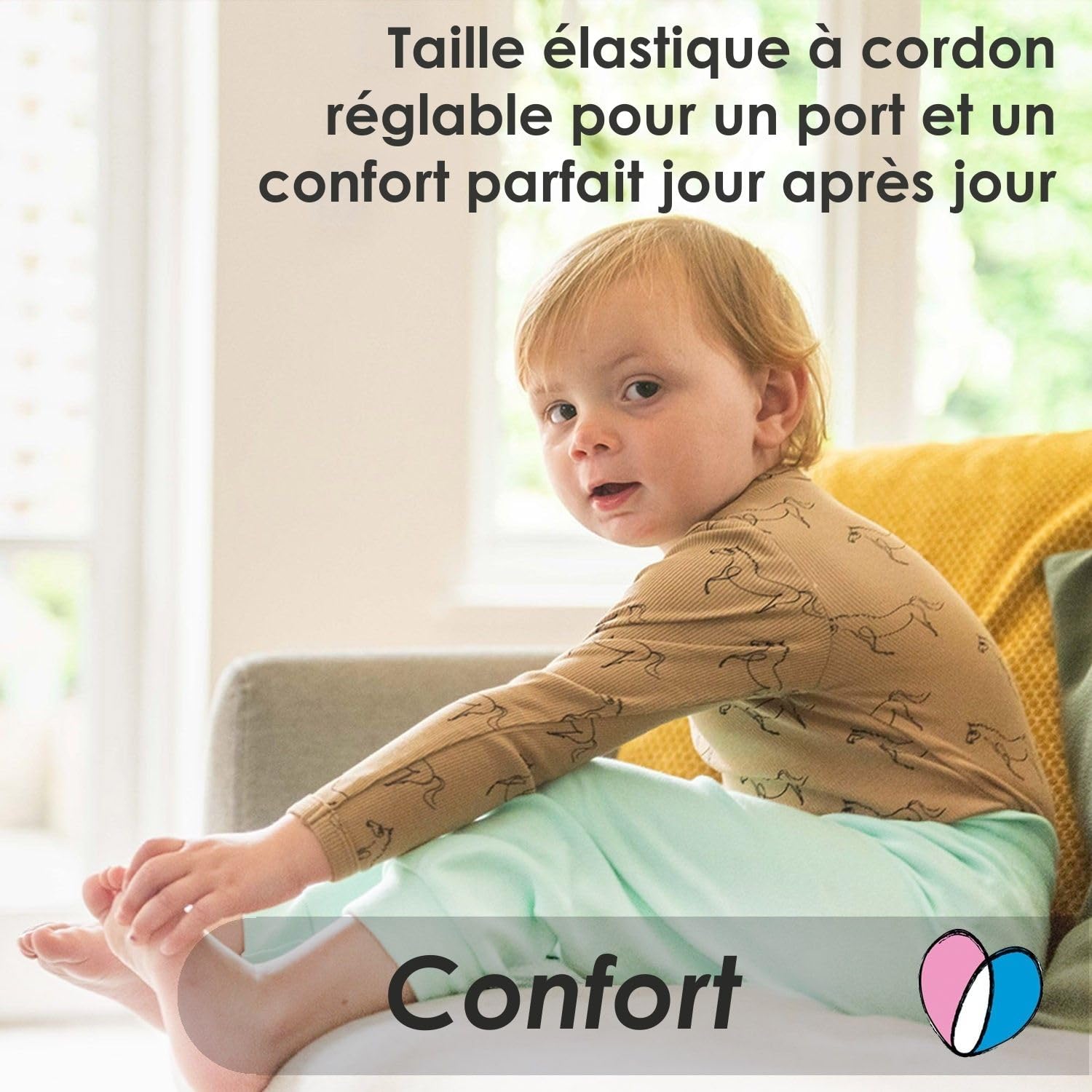 Pantalon décontracté/Jogging pour bébé, Petit Fille ; 100% en Coton, Doux et Confortable