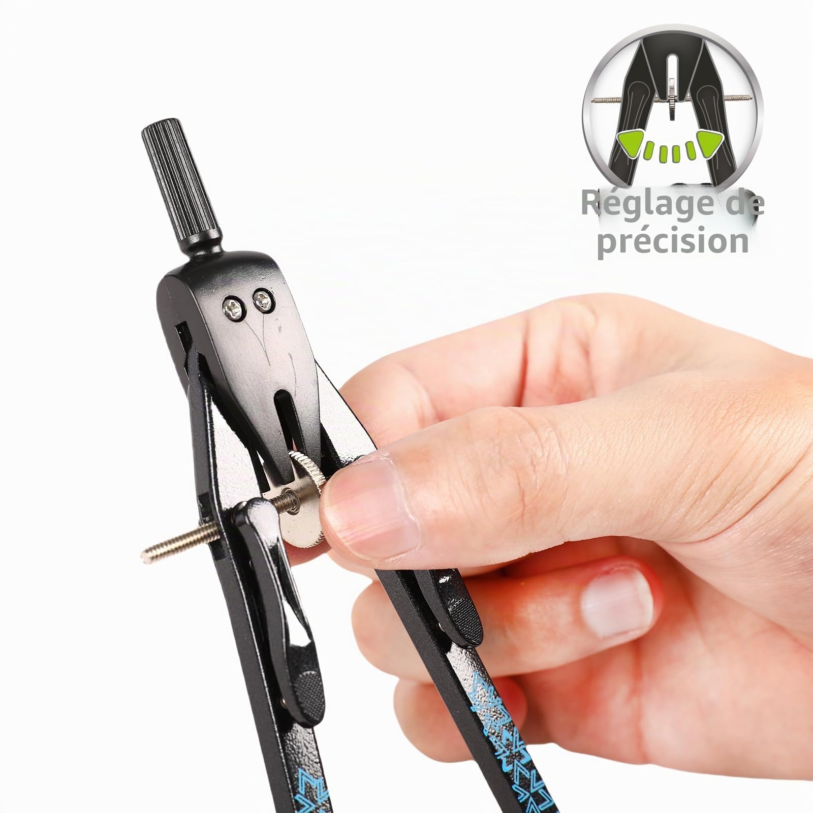 KEYROAD Compas en métal 1 pièce Multicolore Réglage rapide