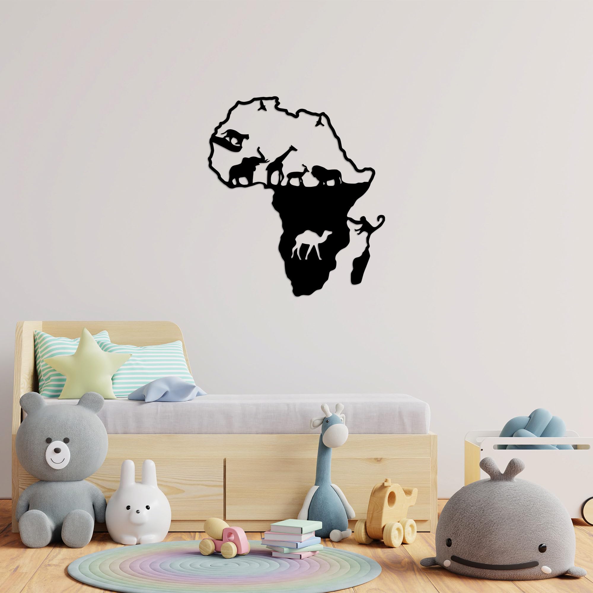 Stylish Black Decorative Metal Wall Accessory, 61 x 70 cm, 100% Metal, 1.5 mm Thick, Easy Wall Mounting, Perfect for Modern Home Decor