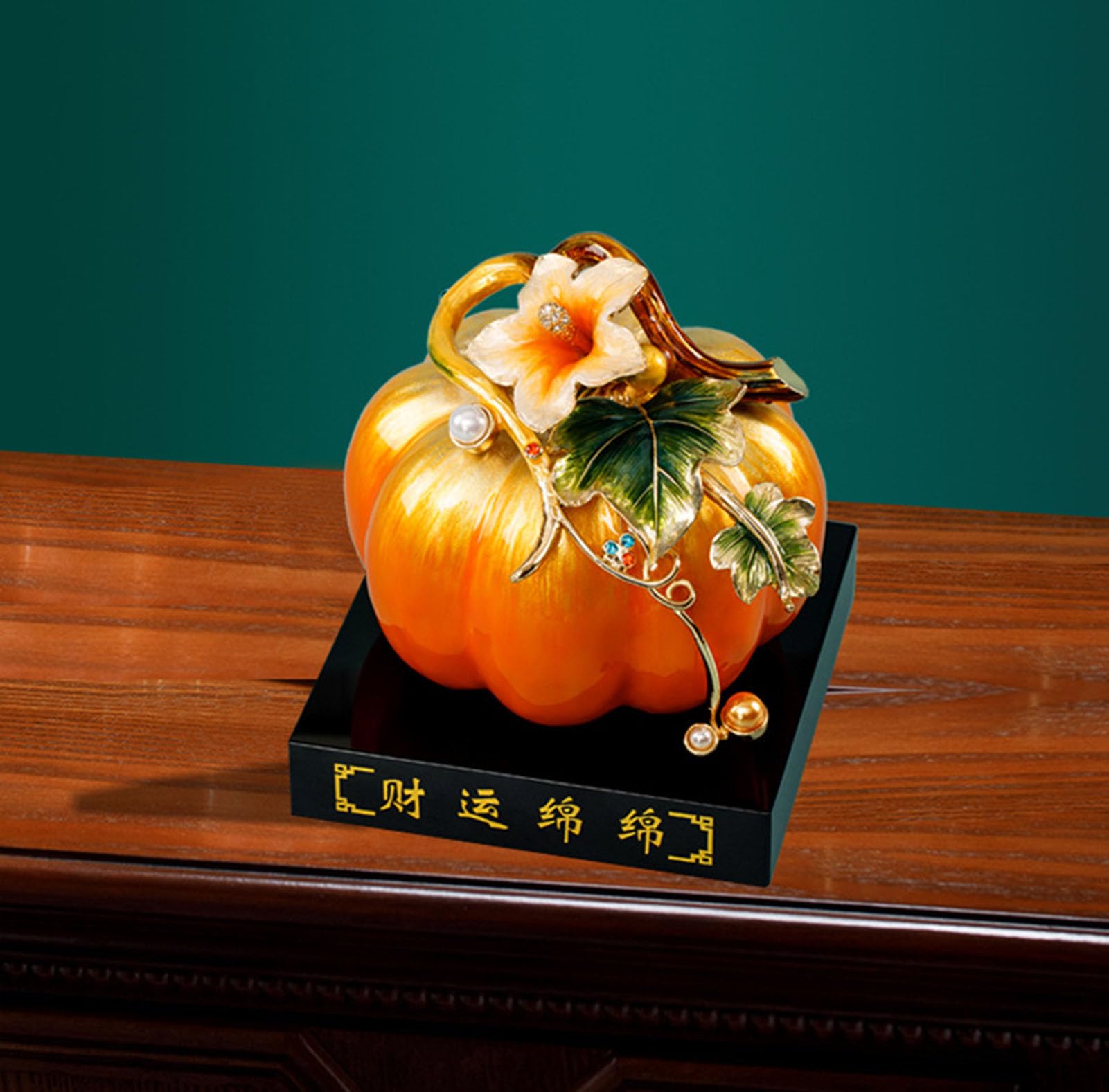 Dekorowanie dyni - ręcznie robiona figurka dyni dla Feng Shui | Prezenty Wyjątkowe dekoracje i prezenty na Halloween, Wystrój stołu Wakacje Halloween, Bogactwo i szczęście
