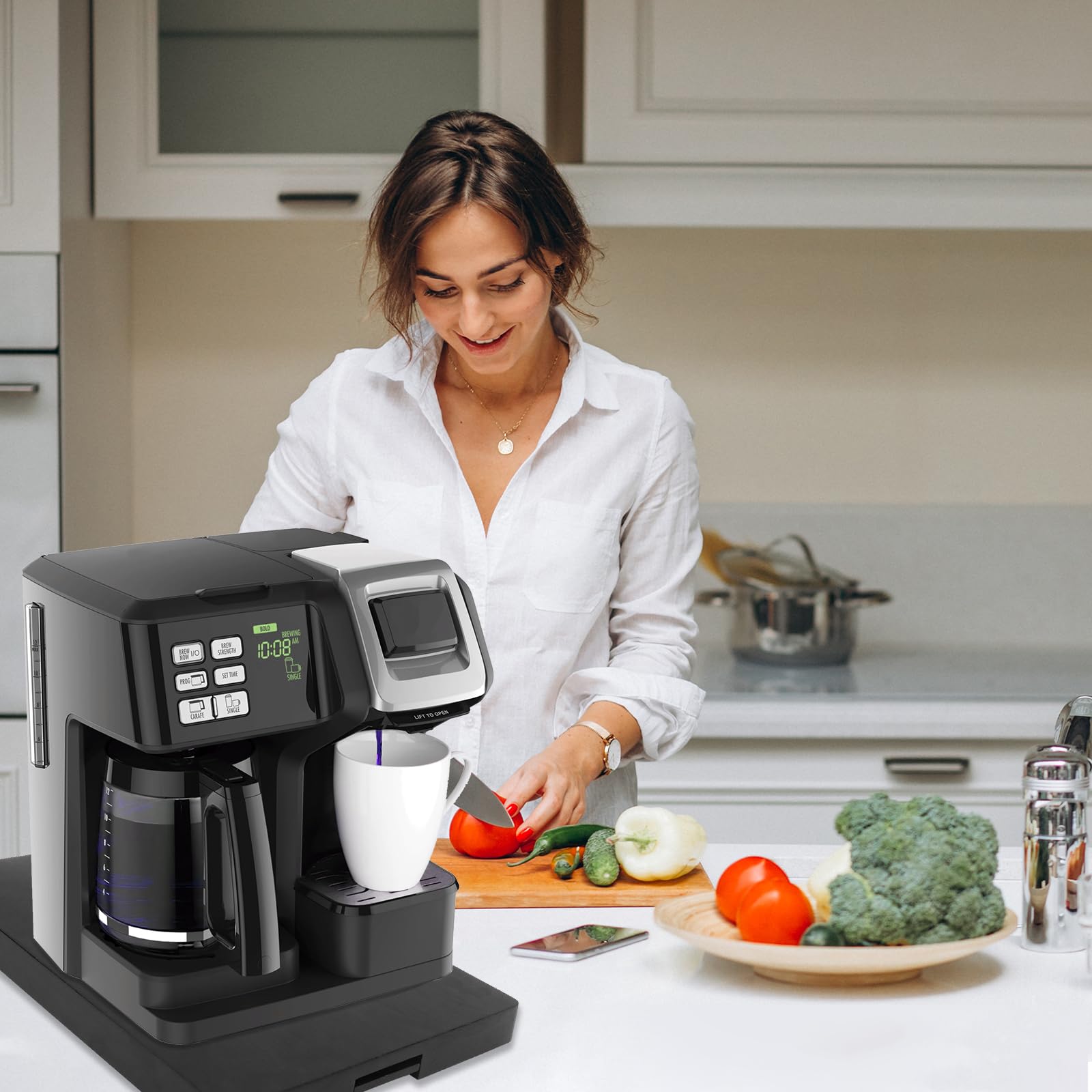 1 paquet de plateau coulissant pour machine à café, plateau coulissant en plastique pour machine à café, plateau coulissant carré pour machine à café extensible, plateau coulissant pour café noir