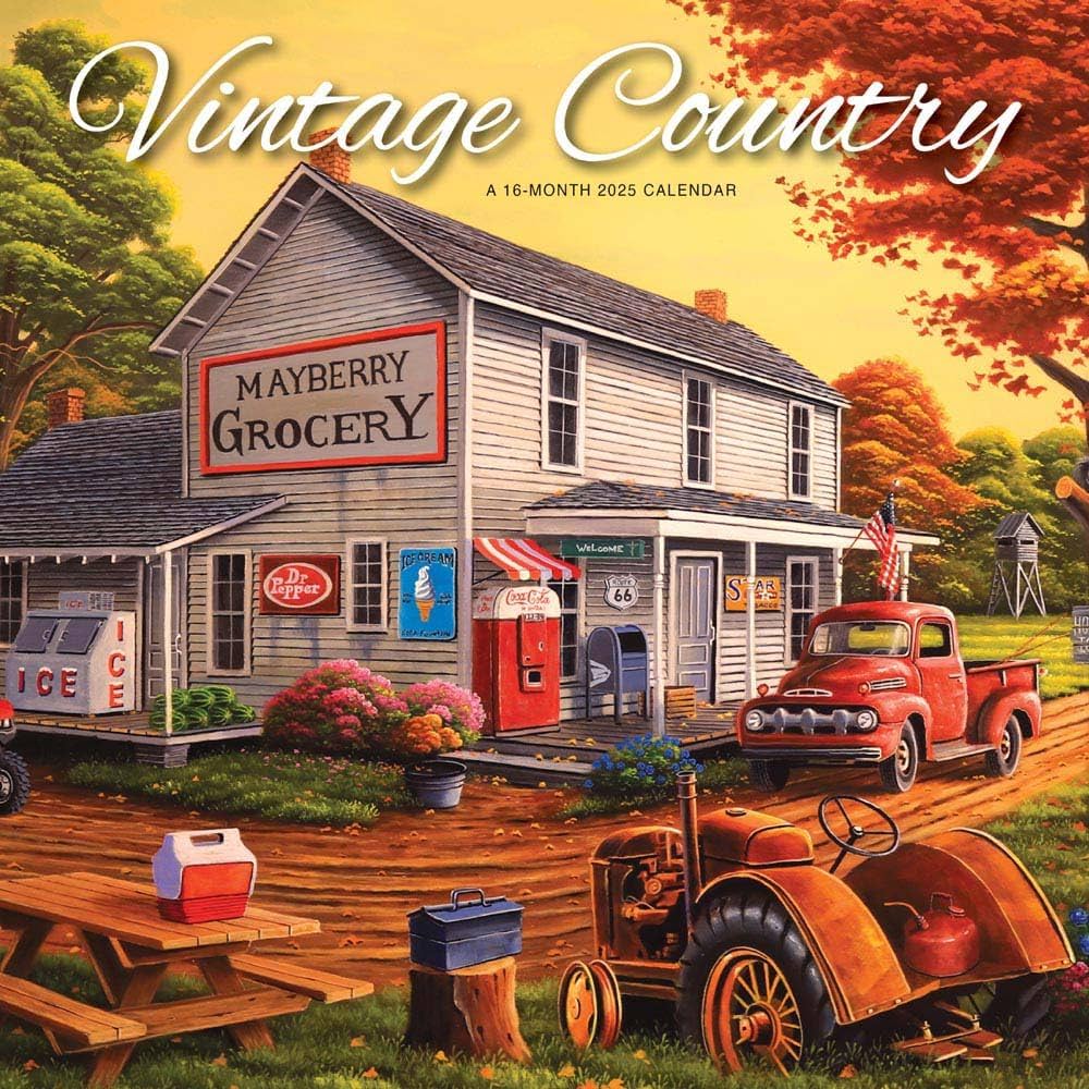 【未使用】希少　2001年　Americana calendar カントリー雑貨 Vintage Country | 2025 12 x 24 Inch Monthly Square Wall