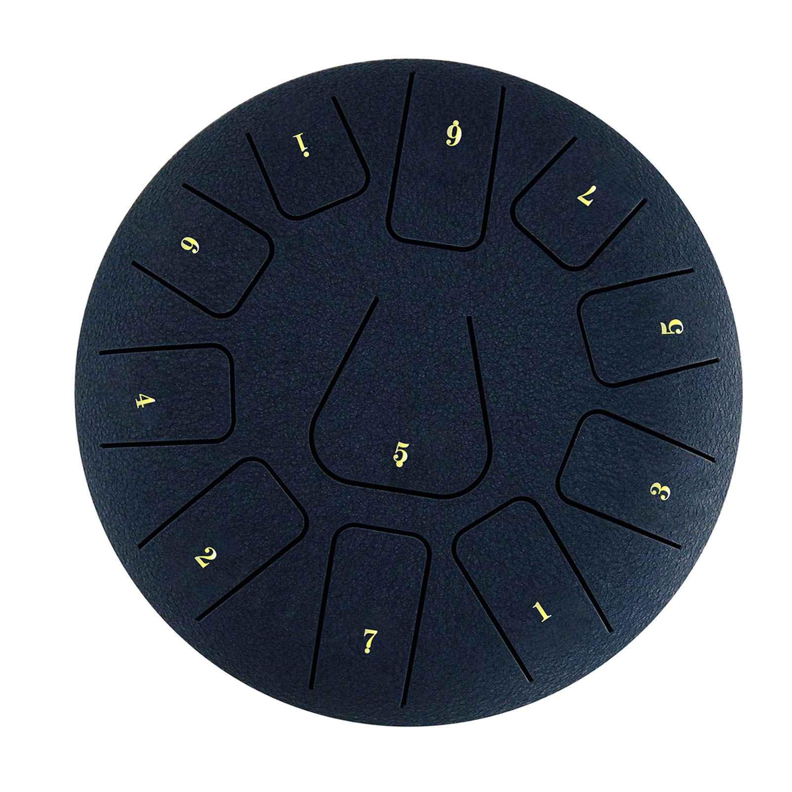 Tamburo a lingua in acciaio steel tongue drum handpan 8 pollici 11 note percussioni per meditazione yoga zen con bacchette plettri dita borsa libro musicale (blu navy)
