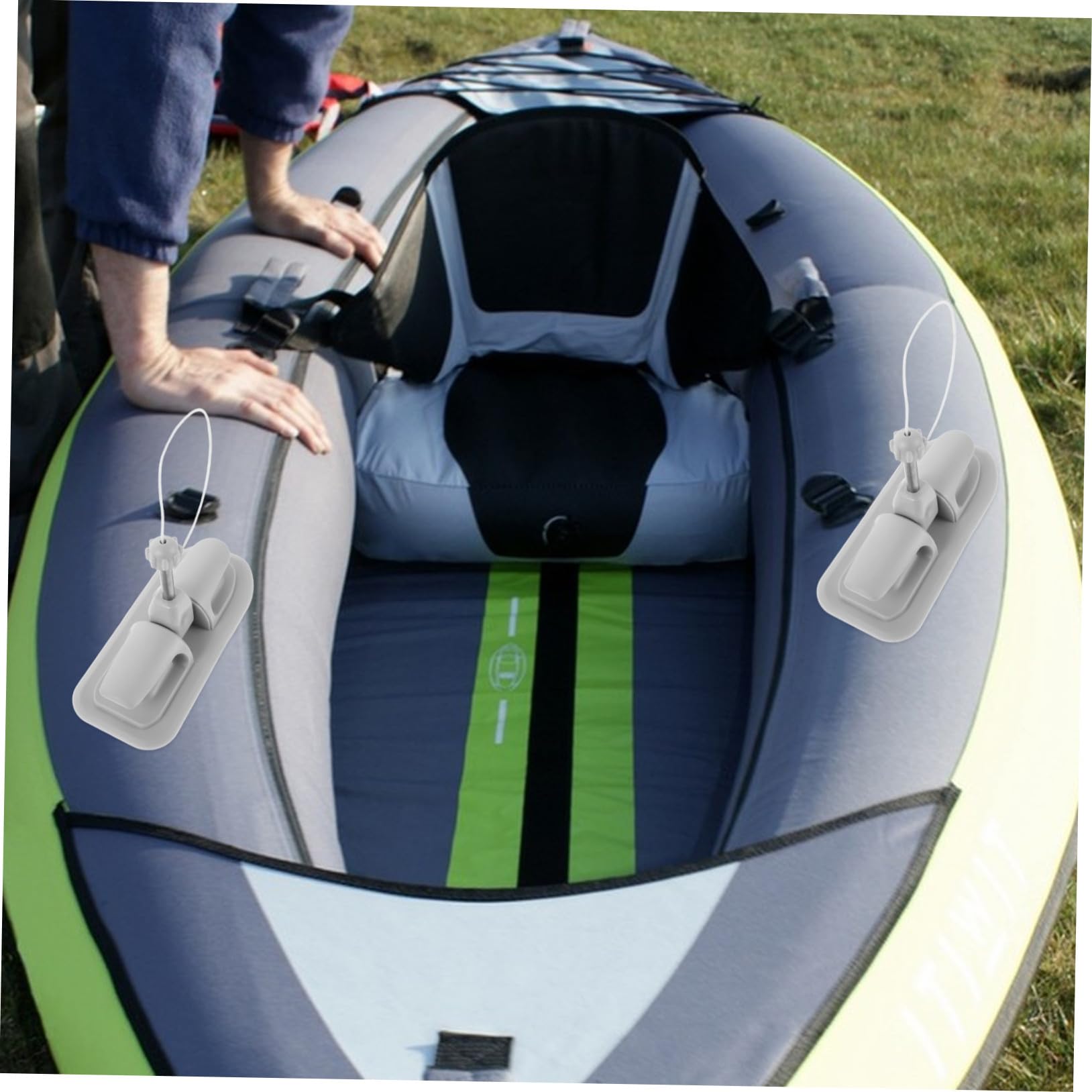 ifundom Bootspaddelclip 2 Stück Aluminiumlegierung mit 10mm Bohrung | Oars und Schlauchboote, Vorgebohrte Ausführung, Pvc Anteil, Flexible Lenkung bei Wasseraktivitäten