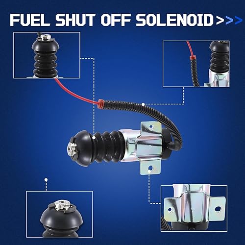 Miniatura 4 de 12 V combustible apagado solenoide 04233841 04234373 para Deutz 912 913 914 35DZS1E2 APE 3309 F139 Parada Electroválvula Excavadora Disel motor