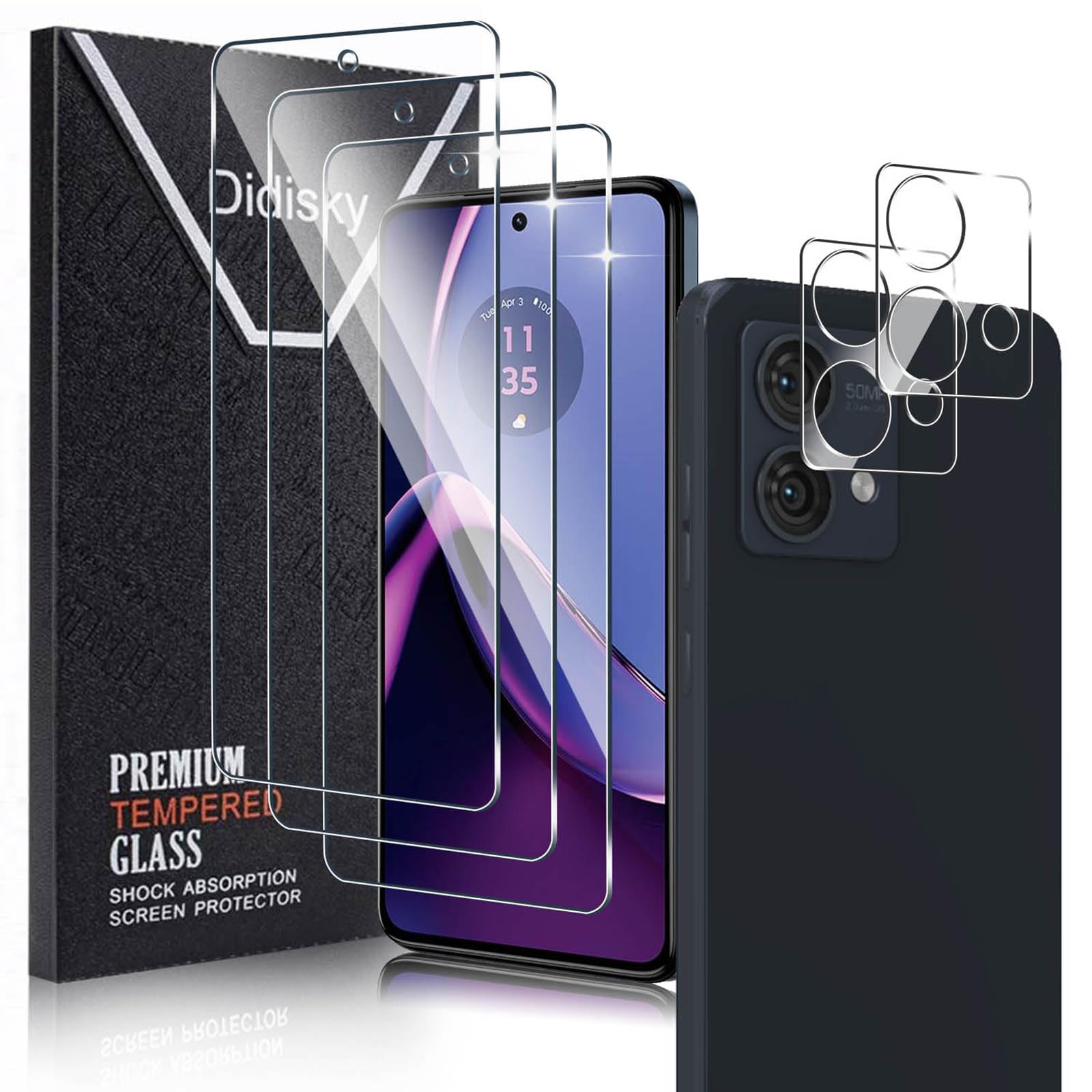 Didisky 3+2 Pack Tempered Glass Screen Protector for Motorola Moto G84 5G
