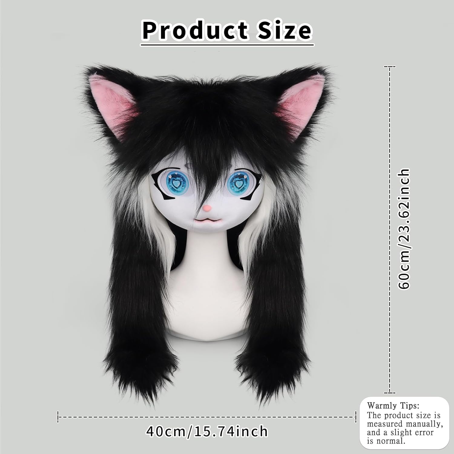 SMILETERNIT Animal Head Cat Fursuit Cut Mask Halloween Masquerade Costume Props