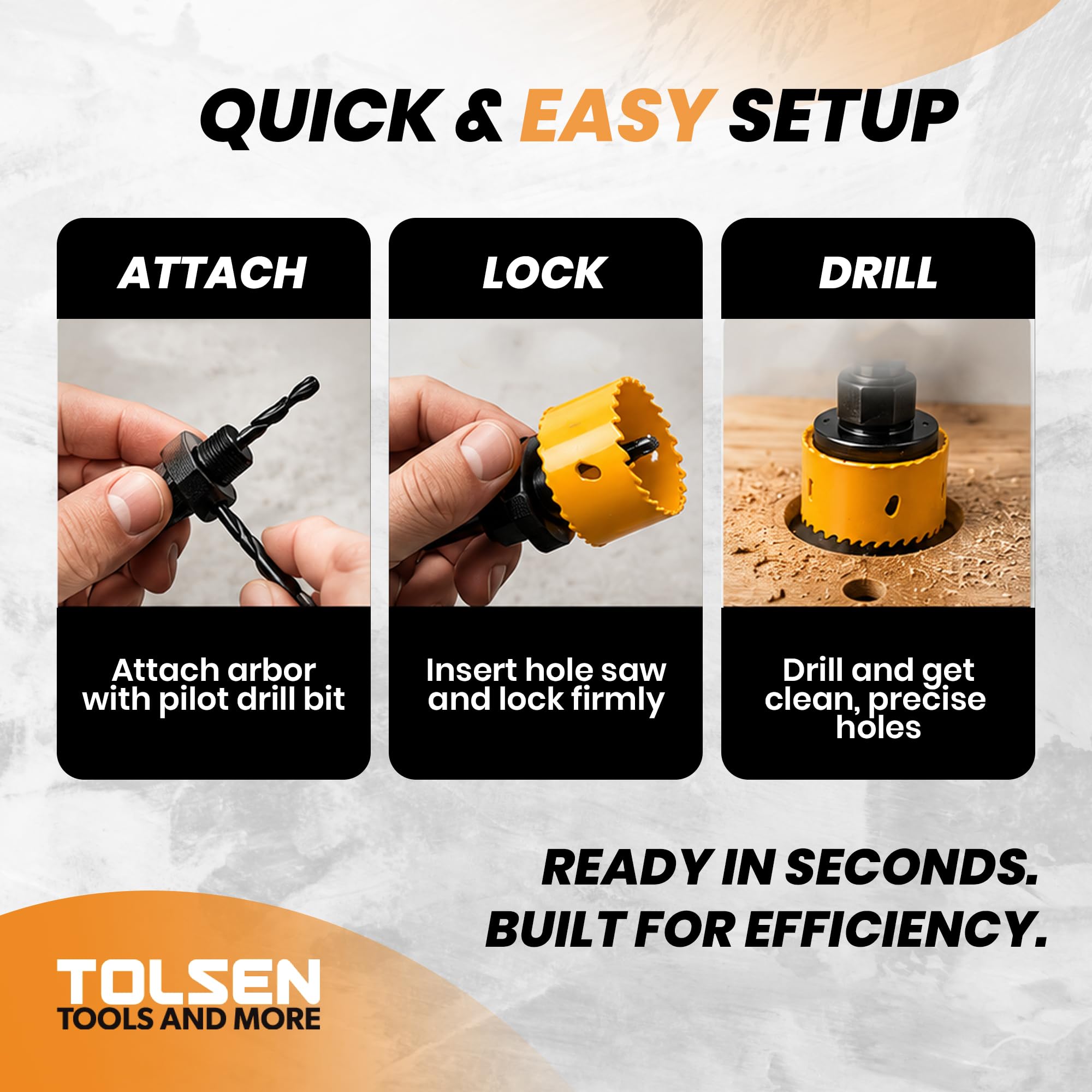 11pc Hole saw set (19mm - 64mm)