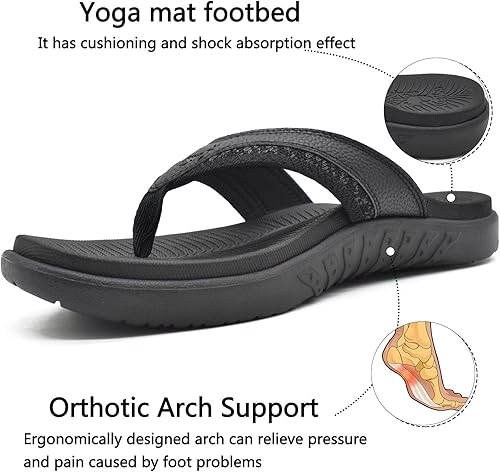 Miniatura 3 de KuaiLu Sandalias deportivas para hombre, cómodas, ortopédicas, con soporte de arco para fascitis plantar, para exteriores, verano, playa, talla 7  15