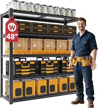 48" W Garage Shelving Heavy Duty 5 Tier Storage Shelf 3030LBS