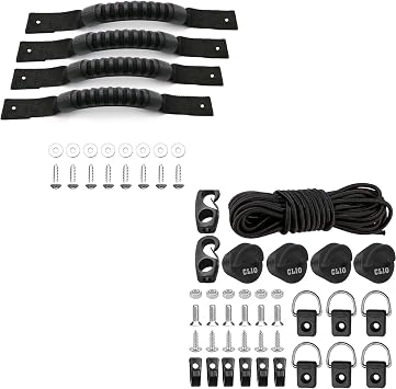 4 Pack Kayak Carry Handles and 4 PCs Kayak Scupper Plugs Kit