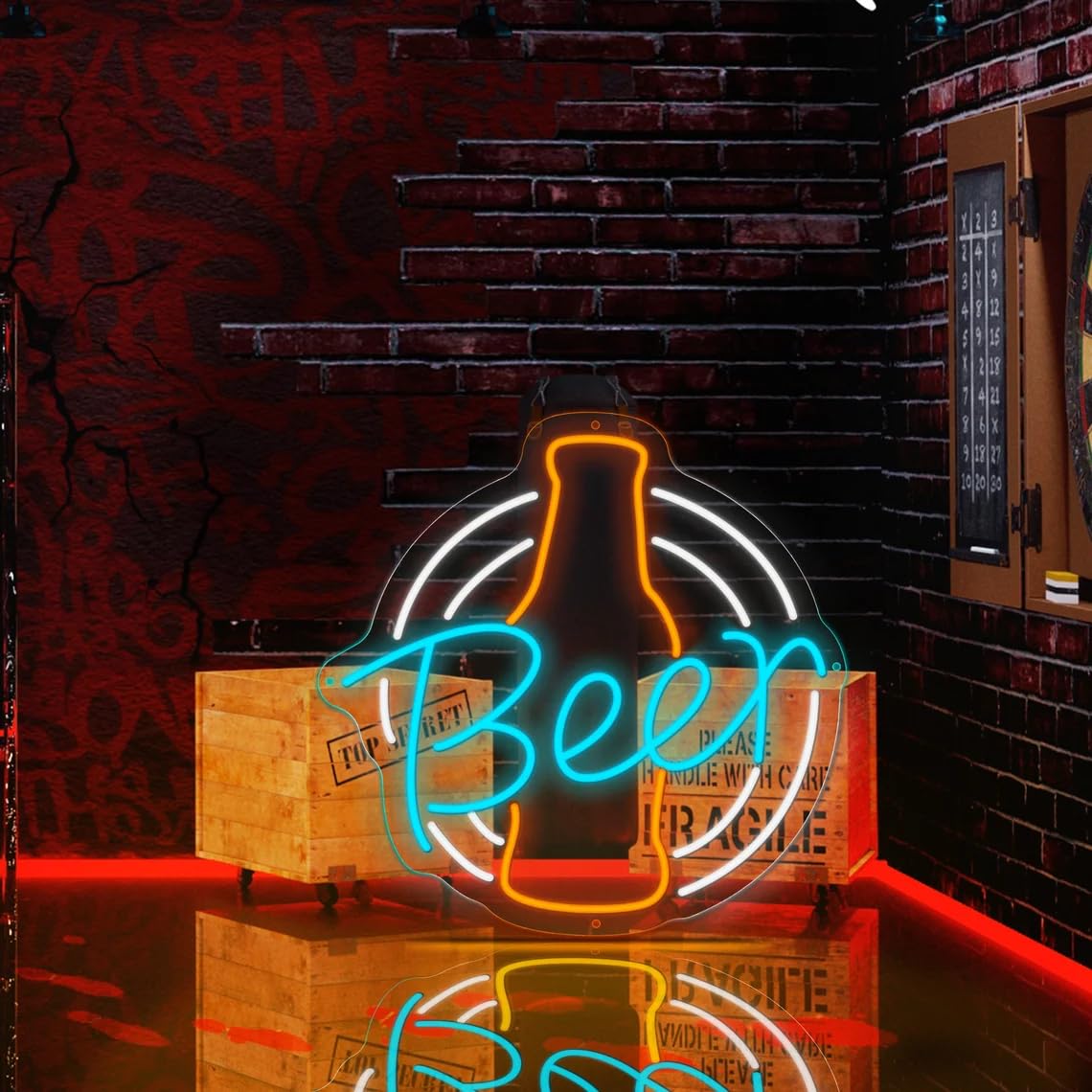 Champagne Beer LED Neon Light, 30 cm x 30 cm - Image 2