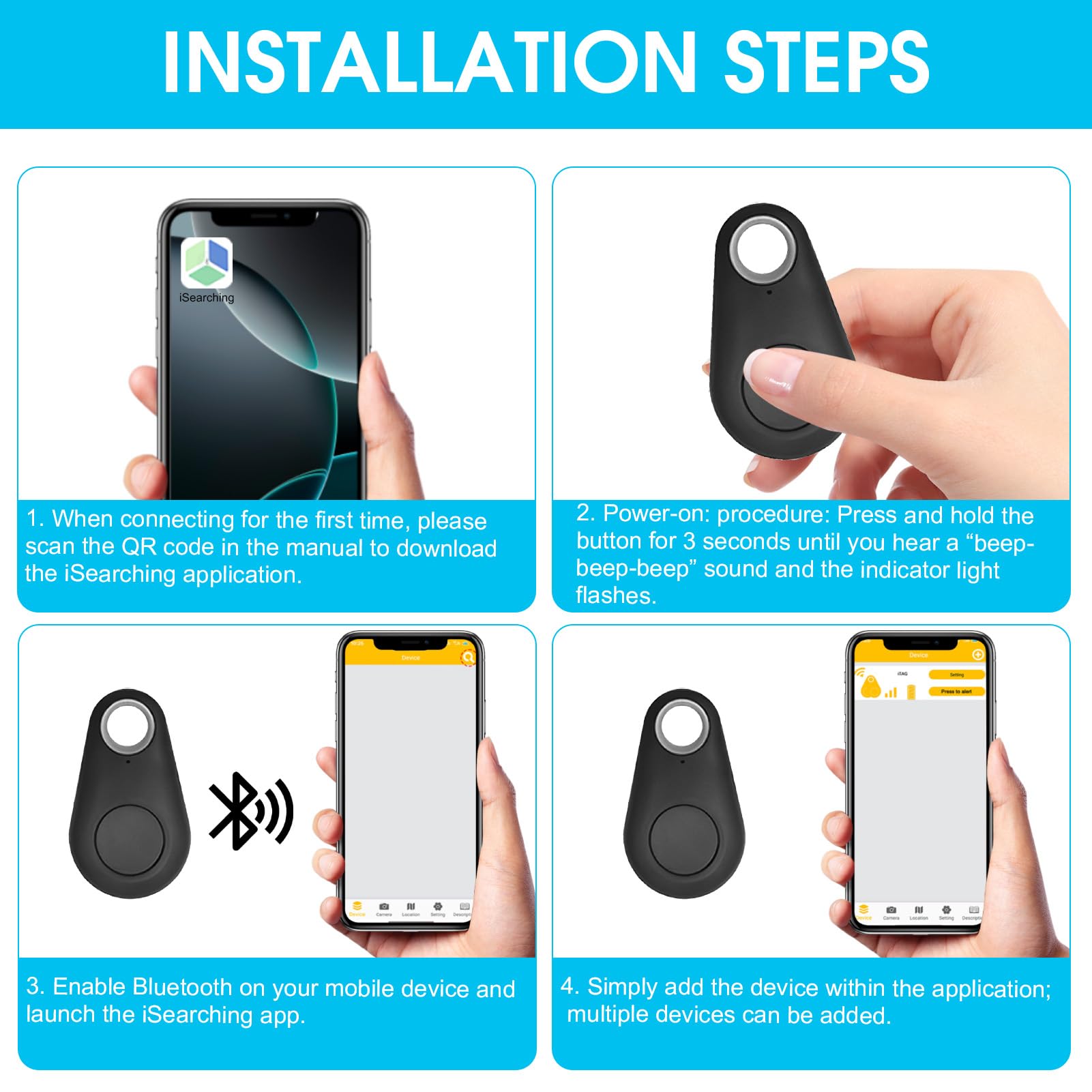 Tracking Key GPS, Dispositivo Anti Perdita Intelligente Con Allarme Bidirezionale Per Chiavi, Portafoglio, Animali, Batteria 6 Mesi