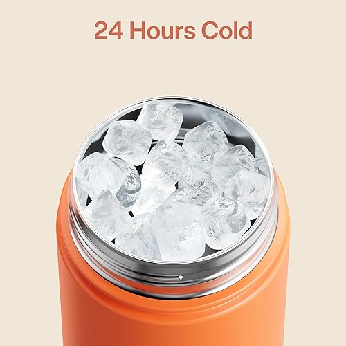 Miniatura 501 de ENCOOL Botella de agua aislada con popote, de acero inoxidable, a prueba de fugas, sin BPA, al vacío de doble pared que se mantiene fría durante 24