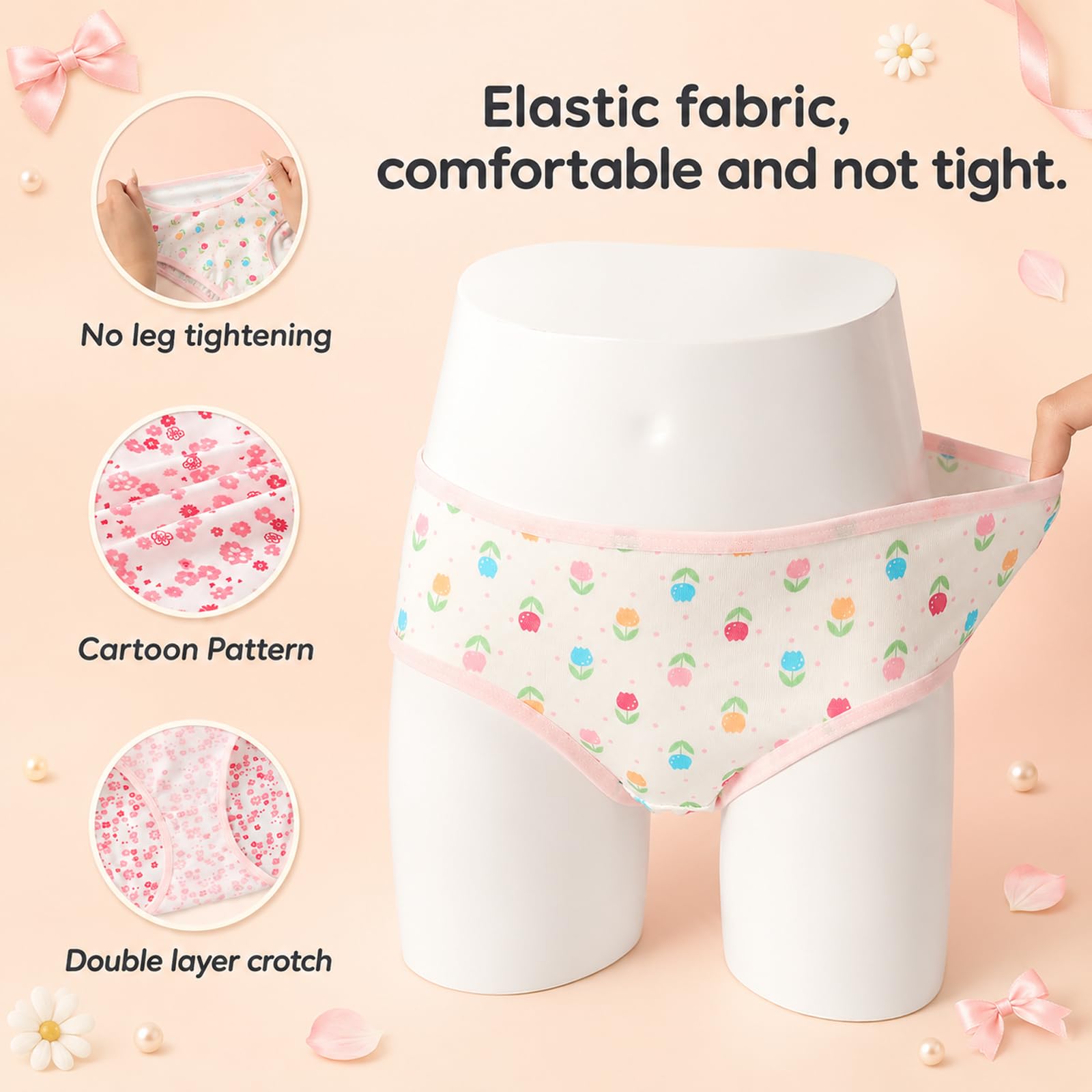 Culotte en Coton pour Petites Filles sous-vêtement Enfants Doux et Confort (Lot de 12)