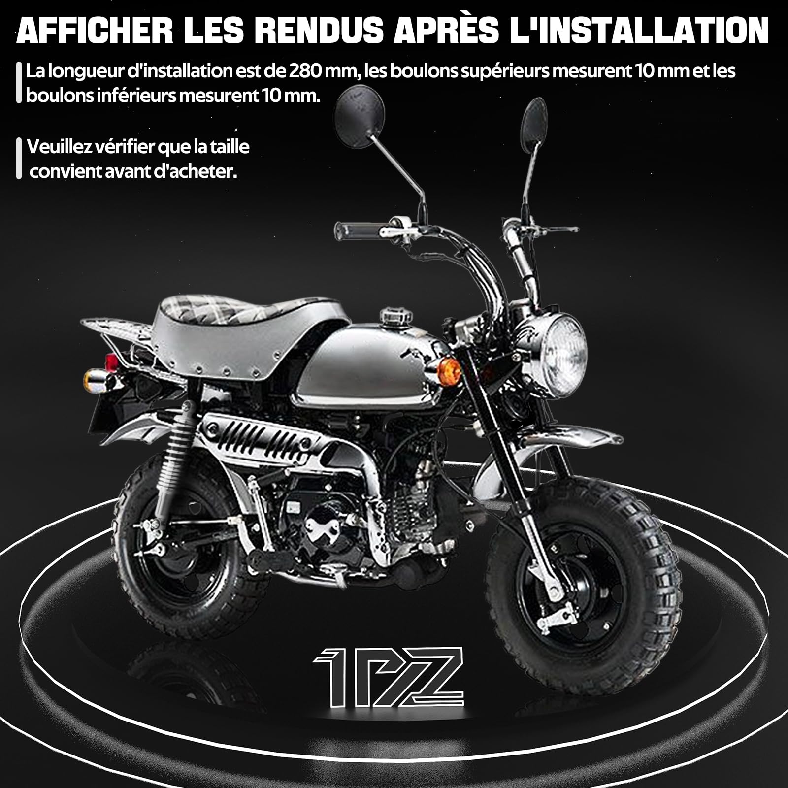 1PZ FH2-28M 280 mm precarico sospensione posteriore 5 livelli regolabili 12 V per Honda Monkey Gorilla ATV Quad Dirt moto prodotto esterno
