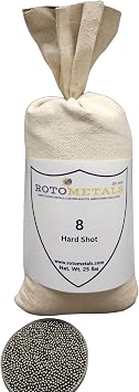 Roto Metals Lead Shot #8 - Bulk Lead Shot for Reloading Ballast Weights Shooting Sled Scuba Lead Shot Weight Lead Ball Shot Heavy Duty Lead Balls Lead Shots - 25lb Lead Shot Bag