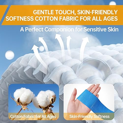 Miniatura 5 de Dimora Kinesiology Tape - 4 rollos de cinta atlética de algodón elástico, 65.6 pies, 80 tiras precortadas en total, cinta adhesiva de grado médico