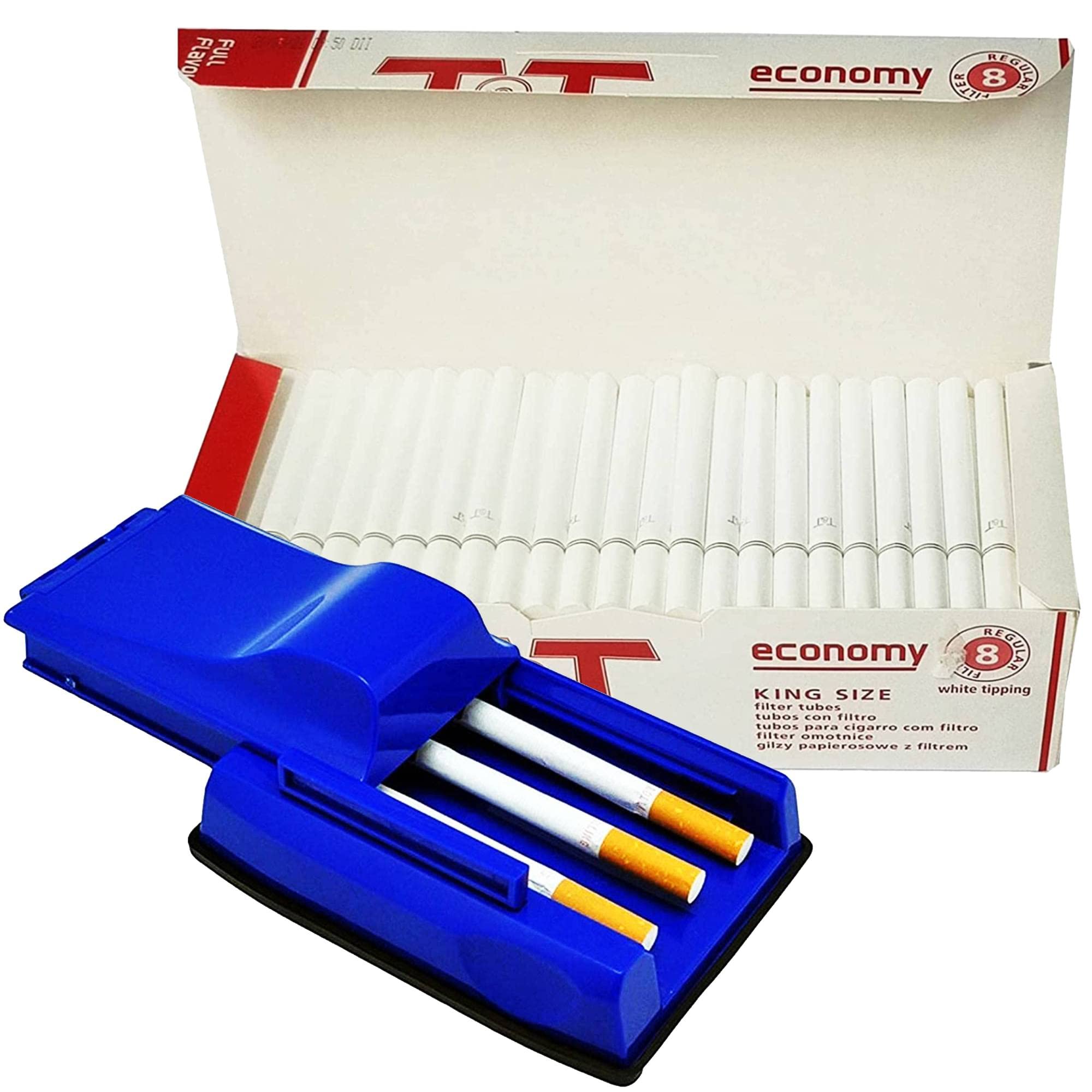 ROYAL SWAG Roll Your Own Kit - Tripple Cigarette Tube Injector Manual Hand Maker Cigarette Machine With Premium King Size 84 mm Filter Cigarettes Tubes 200 Pc | Empty Cigarette Tubes With Filter