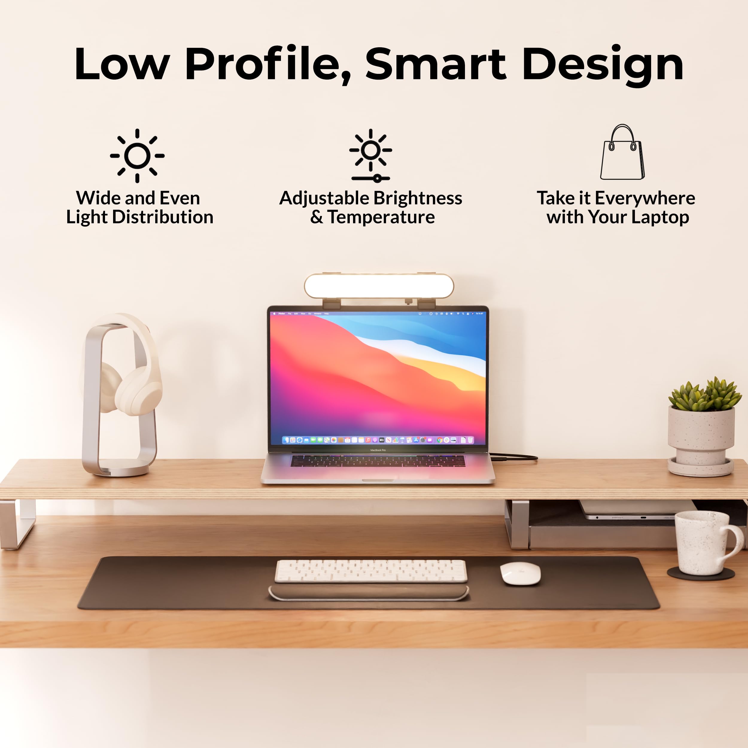 HumanCentric Illuminazione per videoconferenze, luce per webcam solo per computer portatile