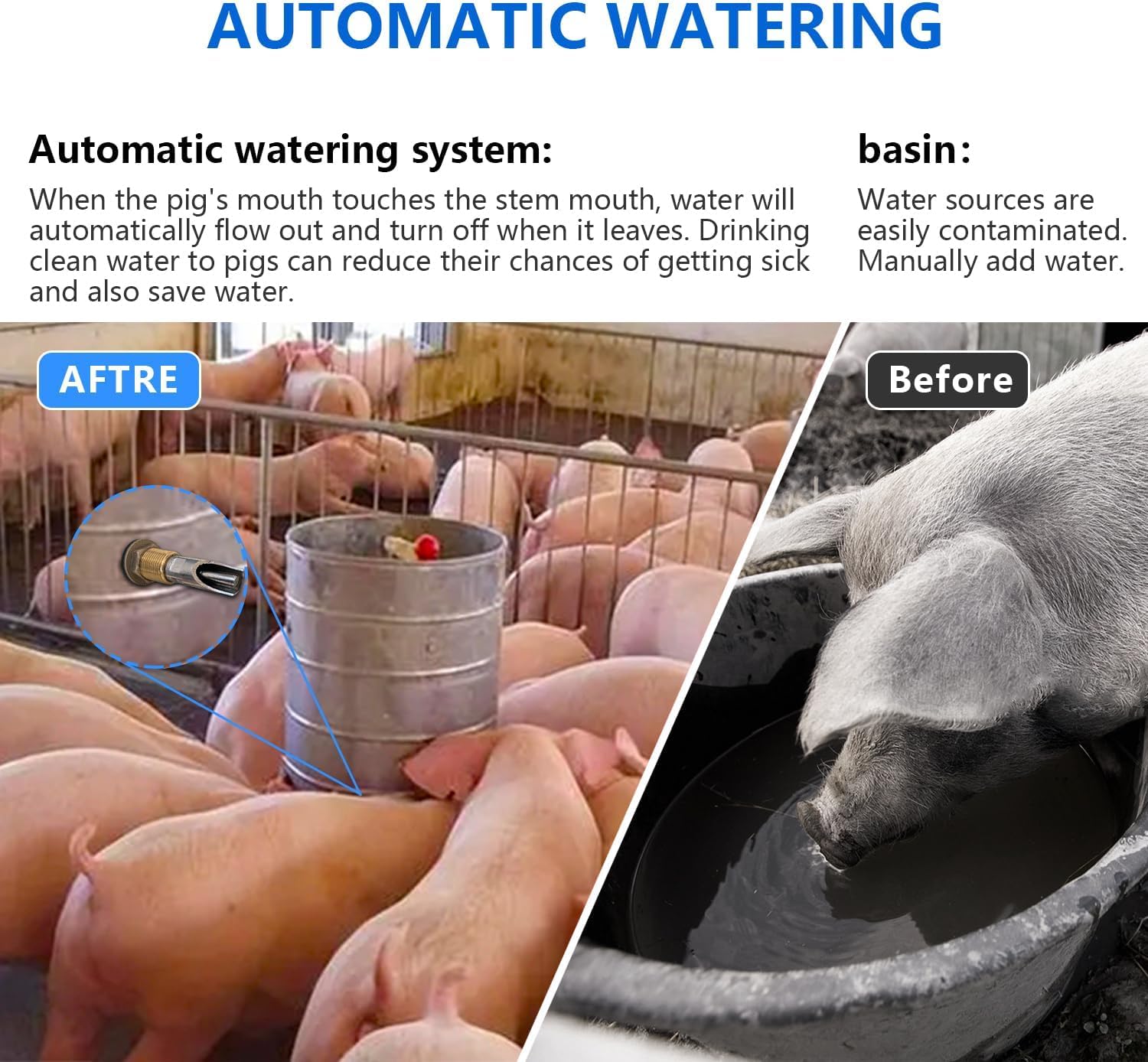 Bevitore Di Maiale Automatici 5 Pezzi Acciaio Inox Per Suini Bovini Capre Pecore