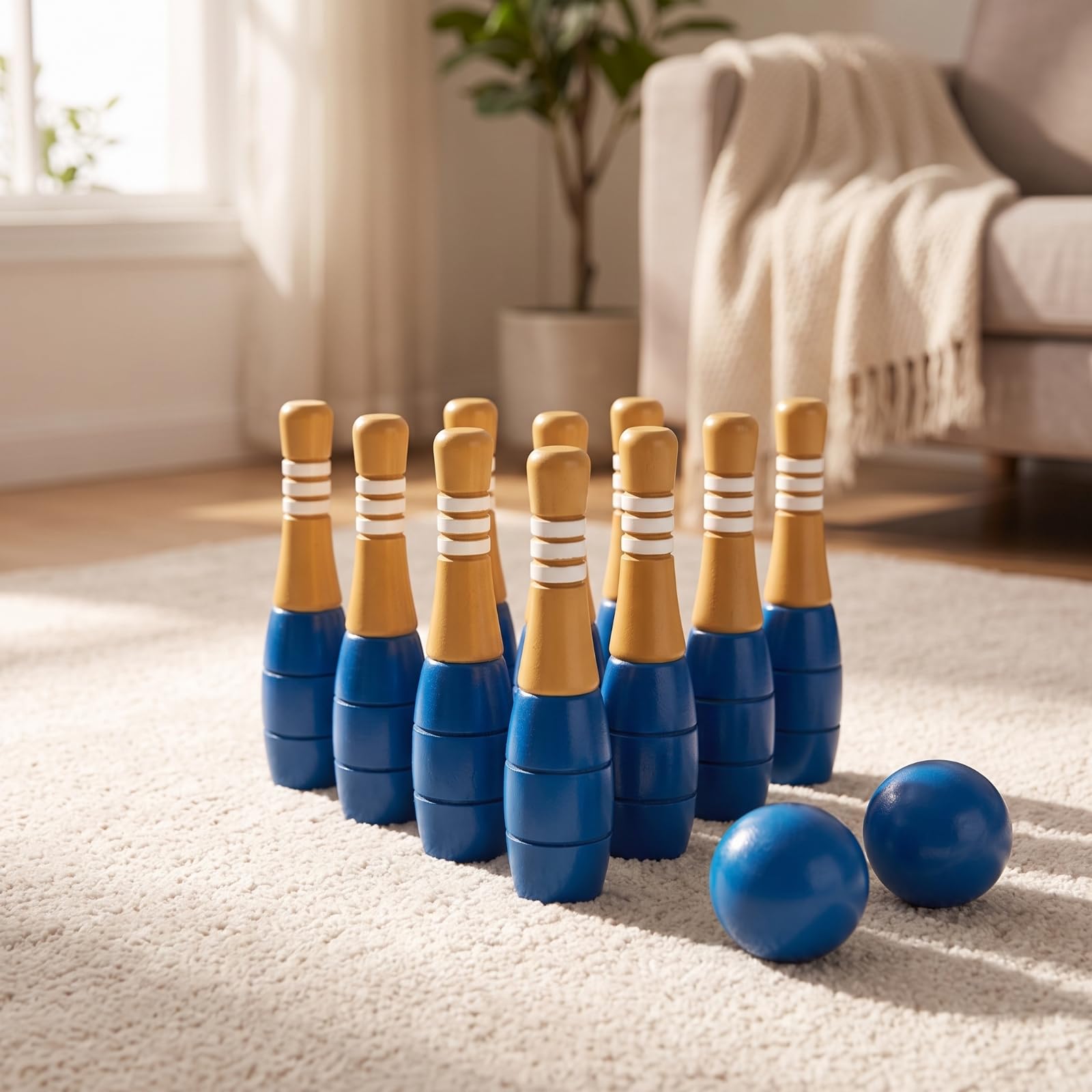 Jeu Bowling en Bois Coloré
