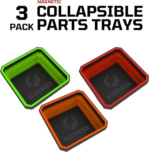 Miniatura 5 de E-Z Red RD - Organizador expandible EZTRAY-Q hecho de cuerpo de silicona fuerte y flexible y bandeja magnética de piezas de placa ABS, una grande