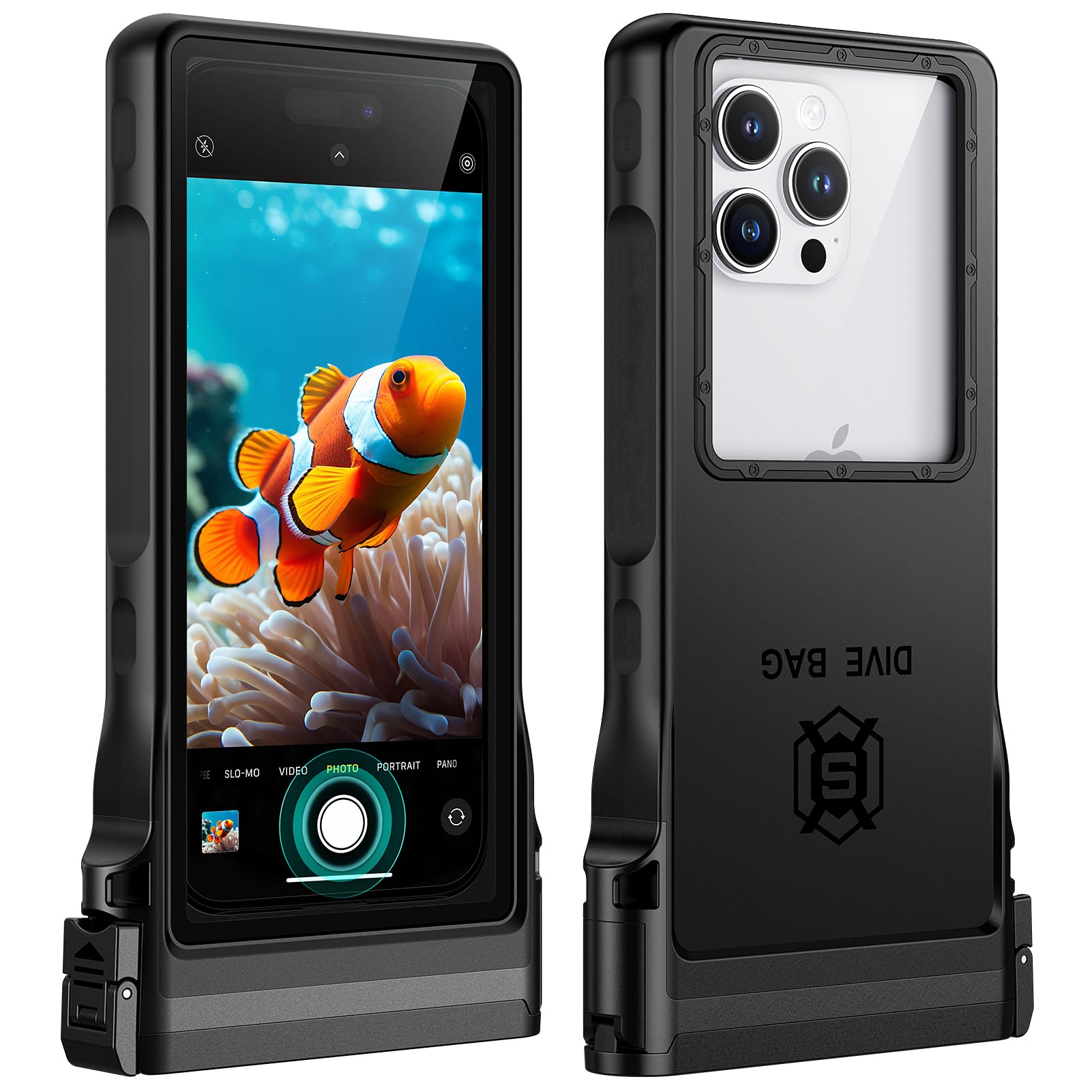 Lanhiem Funda Impermeable IPX8 15M Sumergible Profesional para iPhone Samsung Galaxy Huawei Xiaomi Redmi Google Pixel y Smartphone 4.7-6.9 Funda Subacuática, Negro