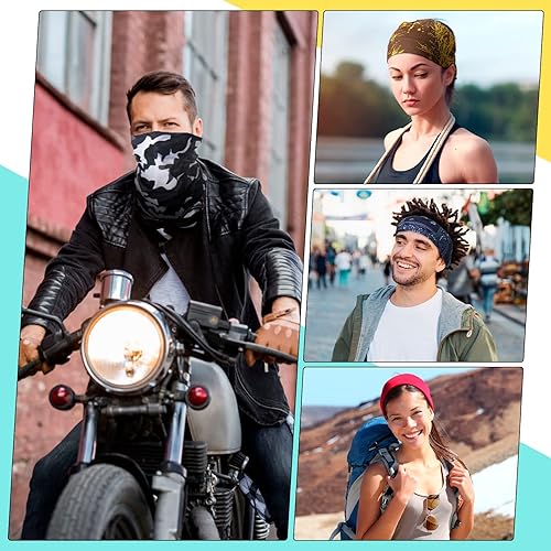 Miniatura 6 de JaGely 50 Pieces Neck Gaiter Sports Neck Head Wrap Headband Scarf Face Bandana Hair Wrap Neck Tube Balaclava for Women Men