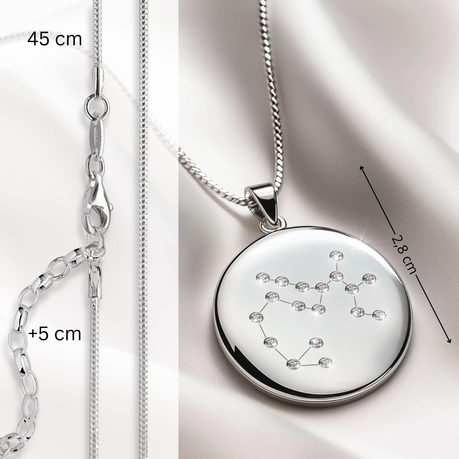 LILLY MARIE Cadena de plata 925 con colgante personalizable para mujer, regalo para mujer, Navidad, cumpleaños, día de San Valentín