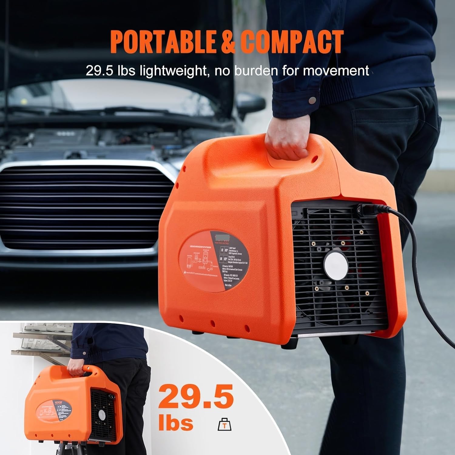 Macchina di recupero del refrigerante 1HP/3/4H-P, attrezzatura di recupero CA HVAC 120V per refrigerante liquido - Soluzione durevole ed efficiente per professionisti HVAC