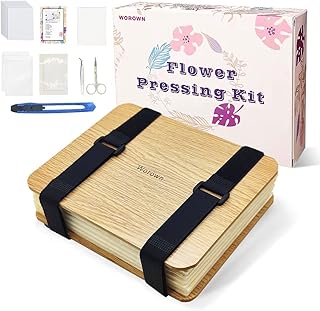 Worown Professional Flower Press Kit, A5 Flower Press, Leaf Press, Plant Press, 6 x 8 inch 6 Layers Nature Press Kit Including Instructions