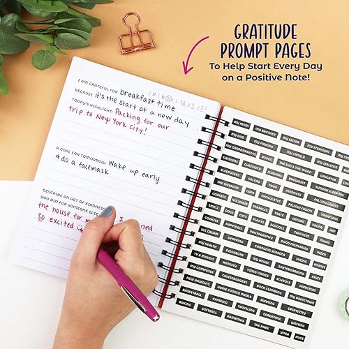 Miniatura 3 de DOODLE HOG Diario de gratitud para niños, adolescentes, diario de 100 páginas con indicaciones de escritura. Diario de afirmación incluye