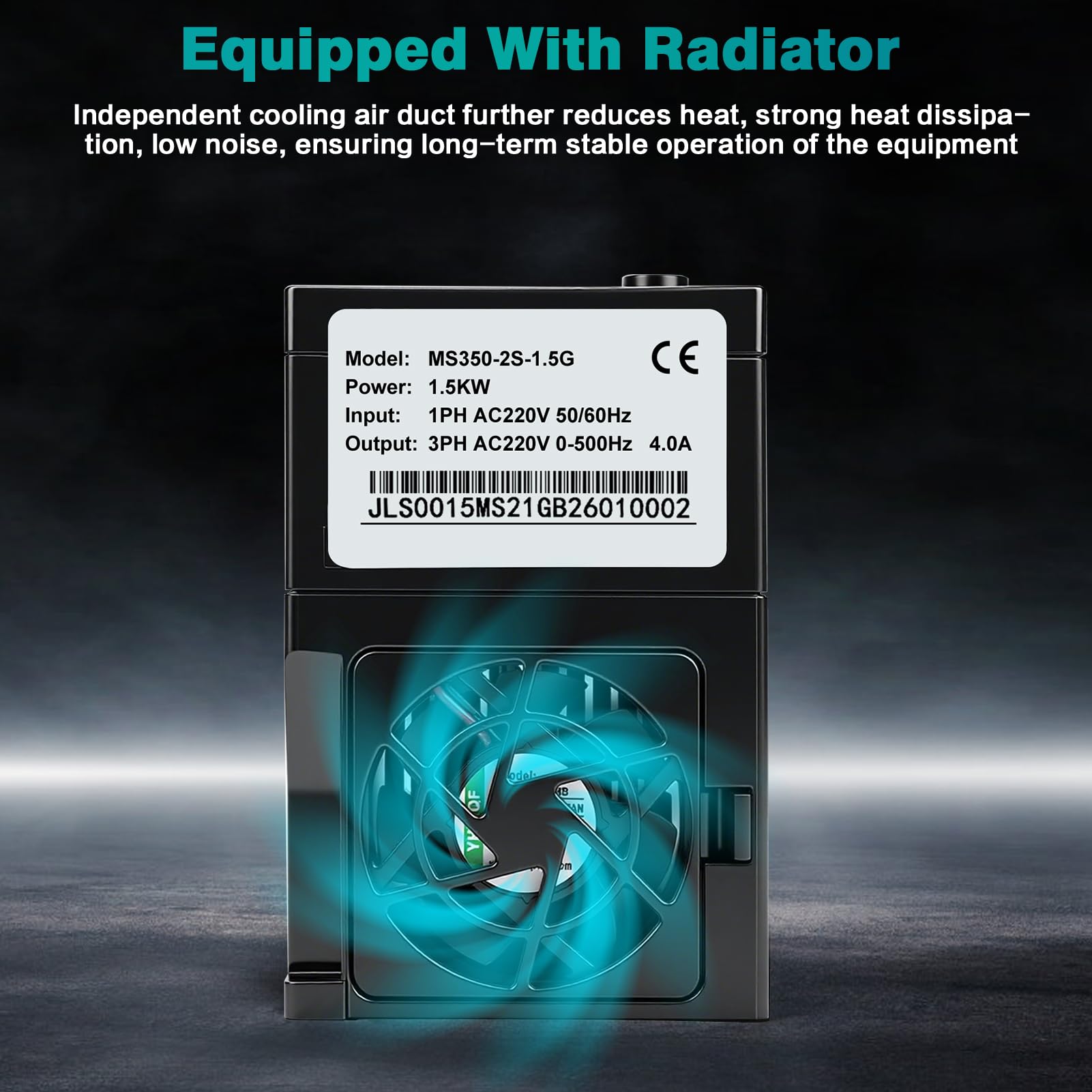 Frequenzumrichter 230V, Frequenzumrichter 3 Phasen VFD Motor Drehzahlregler 1,5KW 220V 1 Phasen Eingang 3 Phasen Ausgang (Werksmodell :MS350-2S-1.5G)