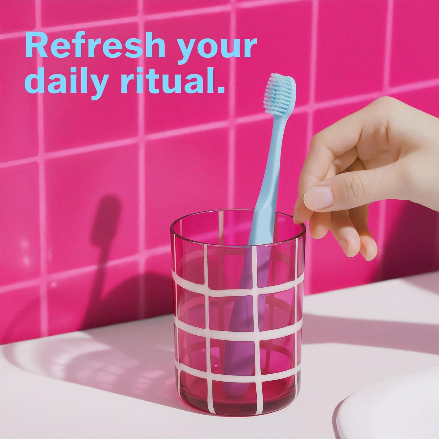 Max Extra Soft Toothbrush for Adults with Sensitive Gums, Soft Bristle Toothbrushes, Wide Head for Back Teeth, Ergonomic Non-Slip Grip, BPA Free, Individually Wrapped, 4 Pack, Sky Blue
