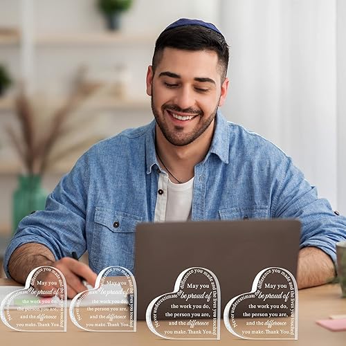 Miniatura 5 de Geelin 12 piezas de regalo de agradecimiento de Navidad para compañeros de trabajo y empleados, regalo de placa de jubilación con texto en inglés