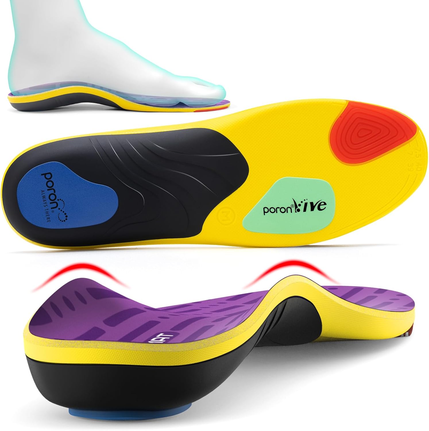 Amazon.com: TANSTC Insoles for Standing All Day Men Medium Arch Support ...