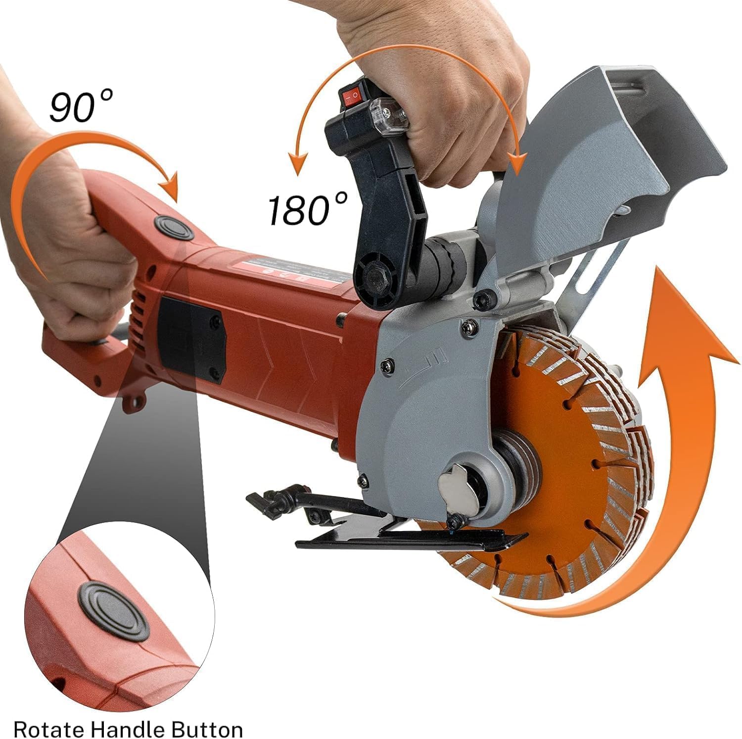 Chaser eléctrico de pared, máquina de corte de 4500 W para ranuras de pared de hormigón, 5 hojas de sierra de disco, 7500 RPM, corta hasta 36 mm de profundidad y 30 mm de ancho, ideal para granito y