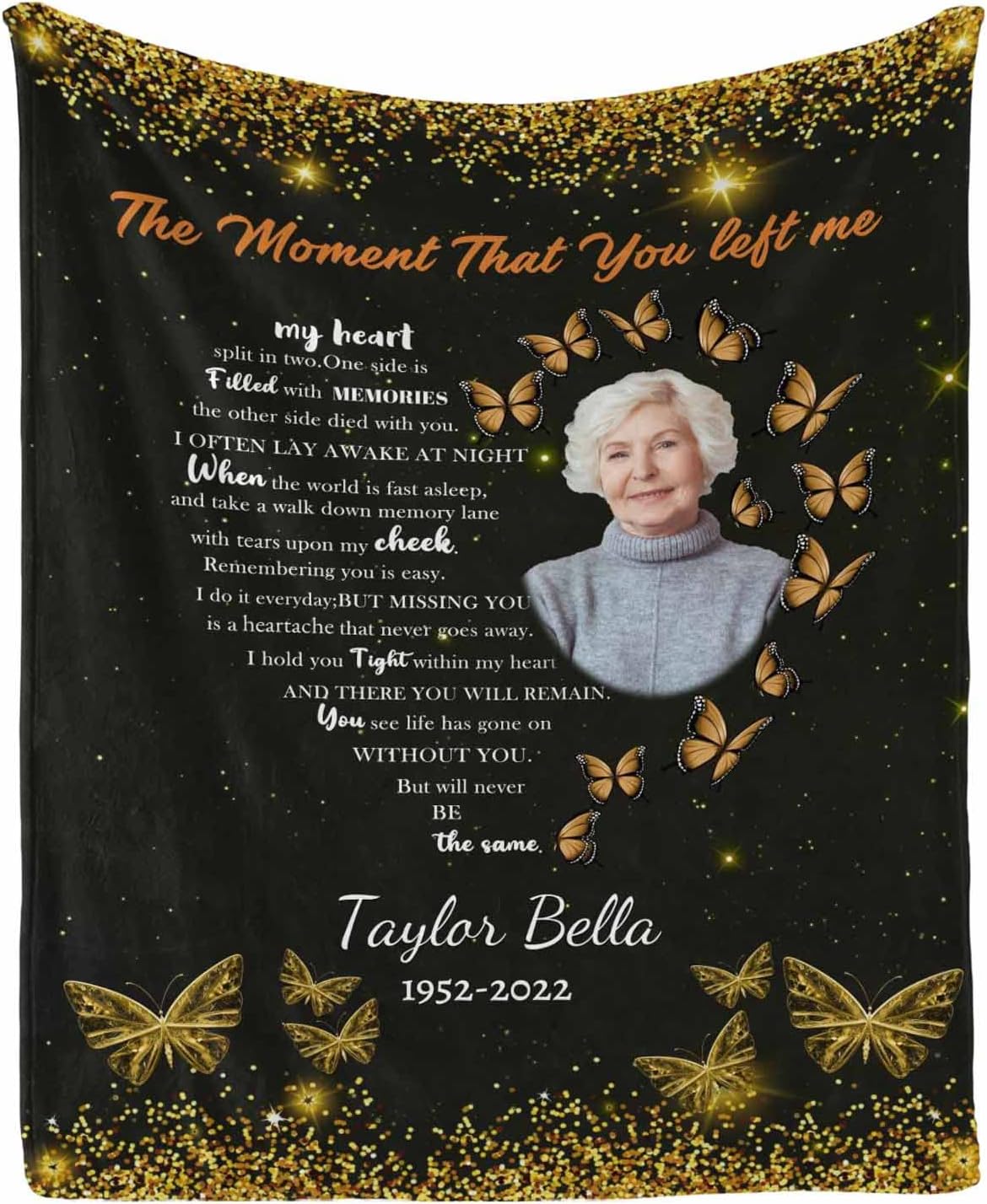 InterestPrint Personalized Sympathy Blankets for Loss of