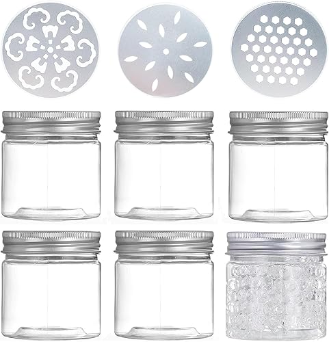 6 unidades de 5.1 fl oz, 5 onzas, 3 estilos perfumados, ambientador, difusor de aroma de perfume sólido, recipientes de almacenamiento vacíos con