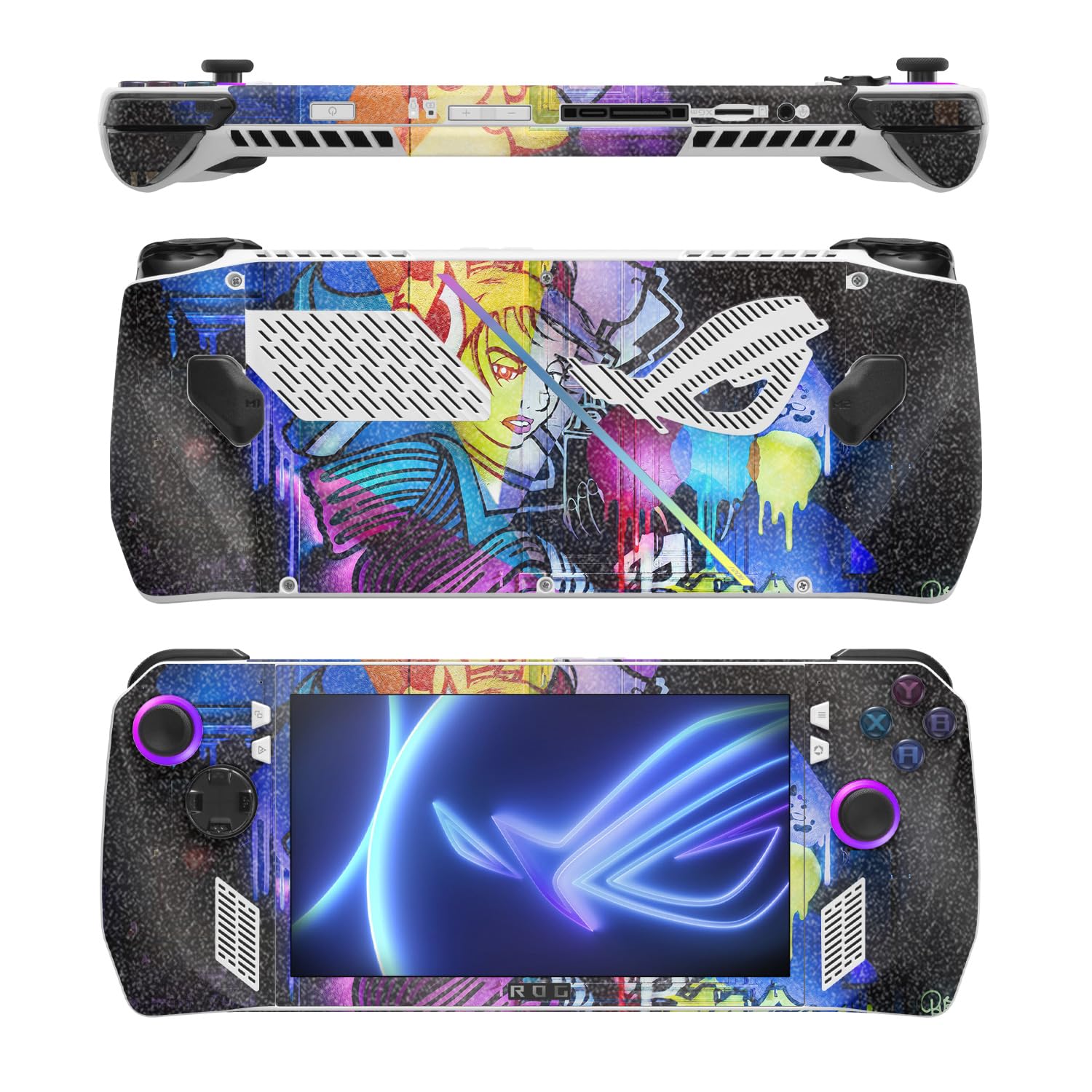 MightySkins Glossy Glitter Skin Compatible with Asus ROG Ally - Midnight Mischief | Protective, Durable High-Gloss Glitter Finish | Easy to Apply