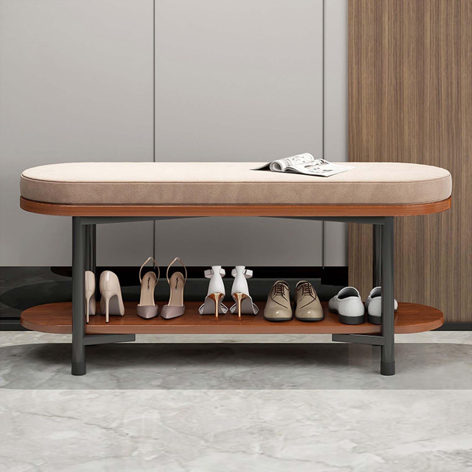 SVFOEBJM B,100 * 30 * 42cm, Shoe Bench with Cushion Storage Bench Multifunctional Shoe Rack Bench Entryway Modern Style Storage Organiser Shoe Racks for Entryway Living Room Hallway Holds