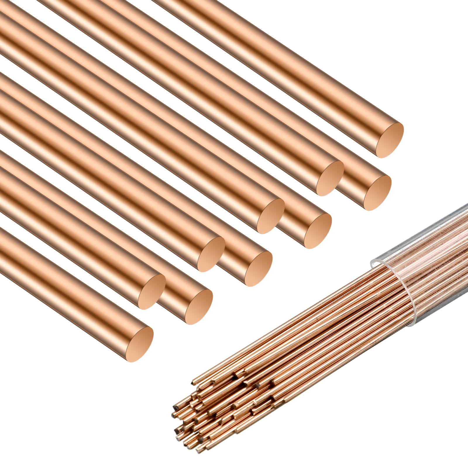 Tandefio 40 Sticks Brazing Rods AWS BCup-5 15% Silver Solder Phos Copper Brazing Alloys Round Welding Rods Industry 0.04"x9.84" for Air Conditioning Refrigerator Cold Storage HVAC Units
